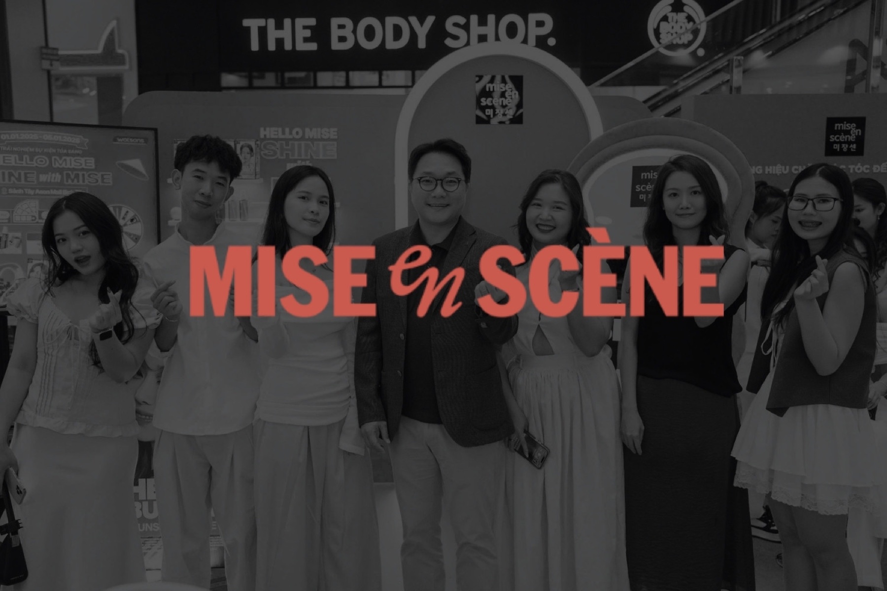 mise en scène team at a “Shine with Mise” retail activation
