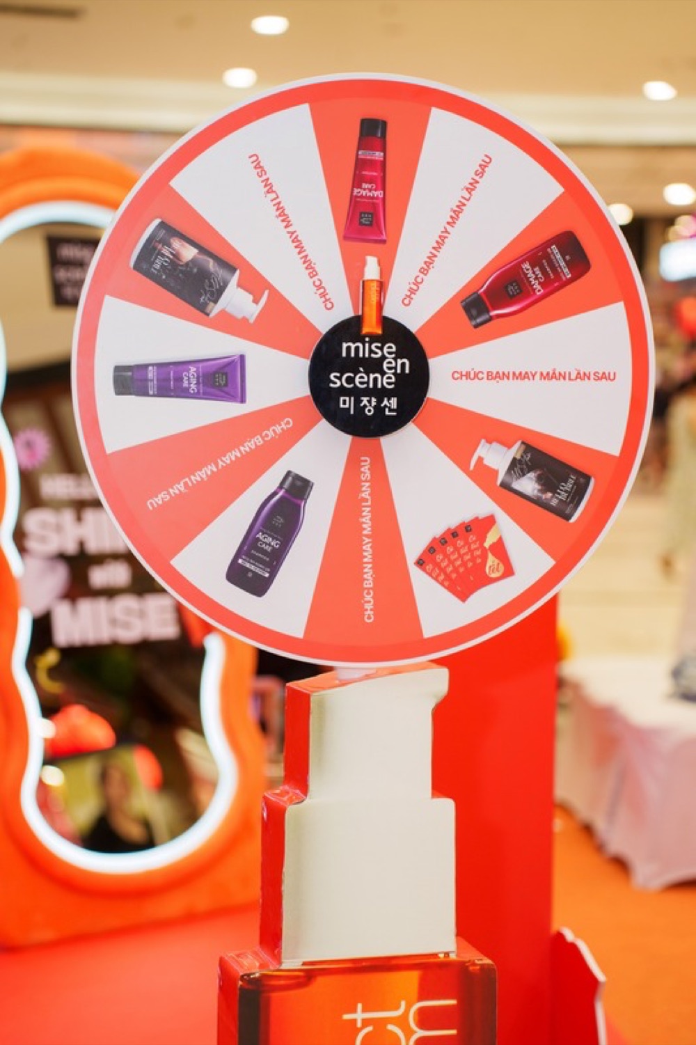 “Shine with Mise” lucky-wheel game with mise en scène products