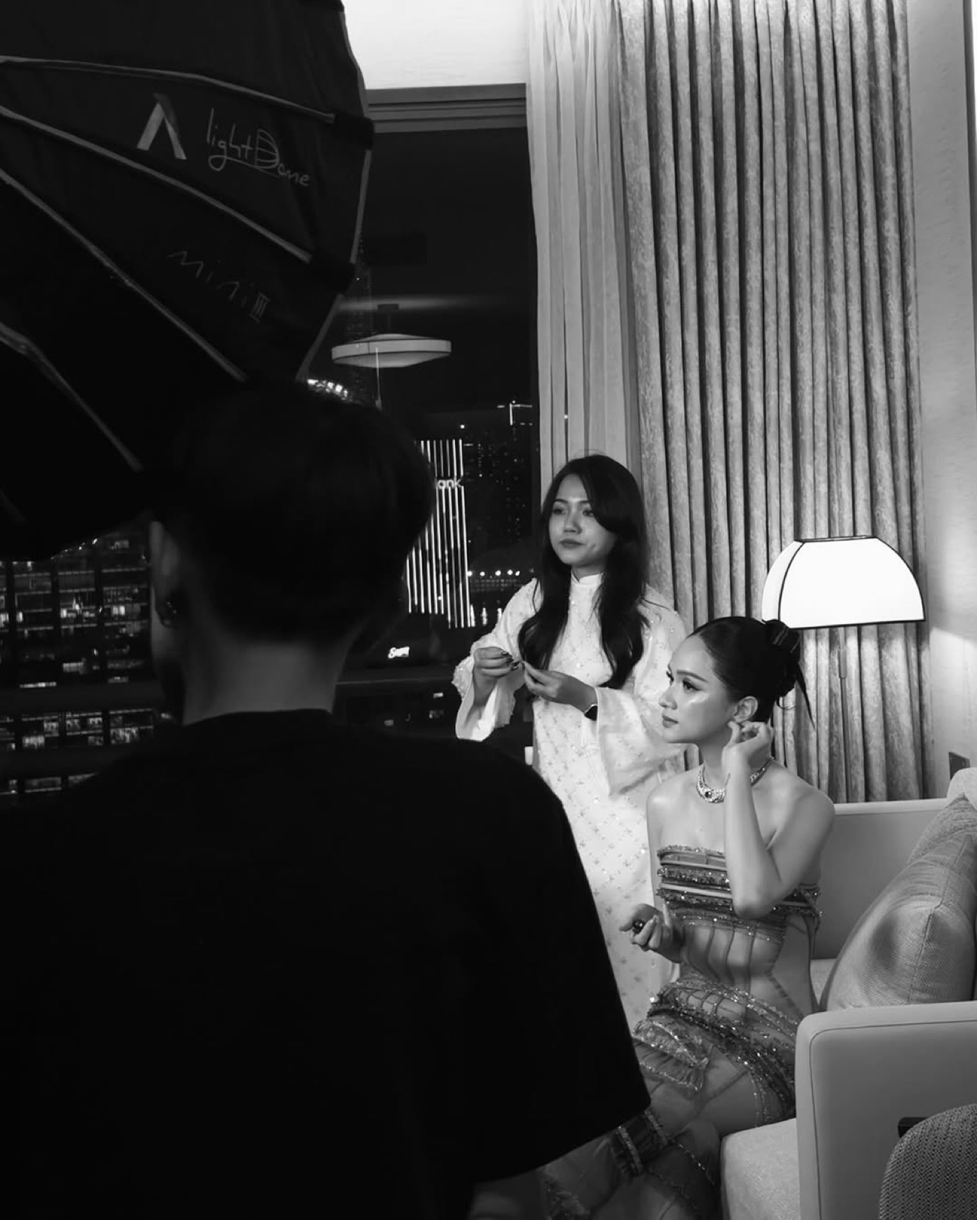 Getting Hương Giang ready in CAO high jewelry before Tatler Ball