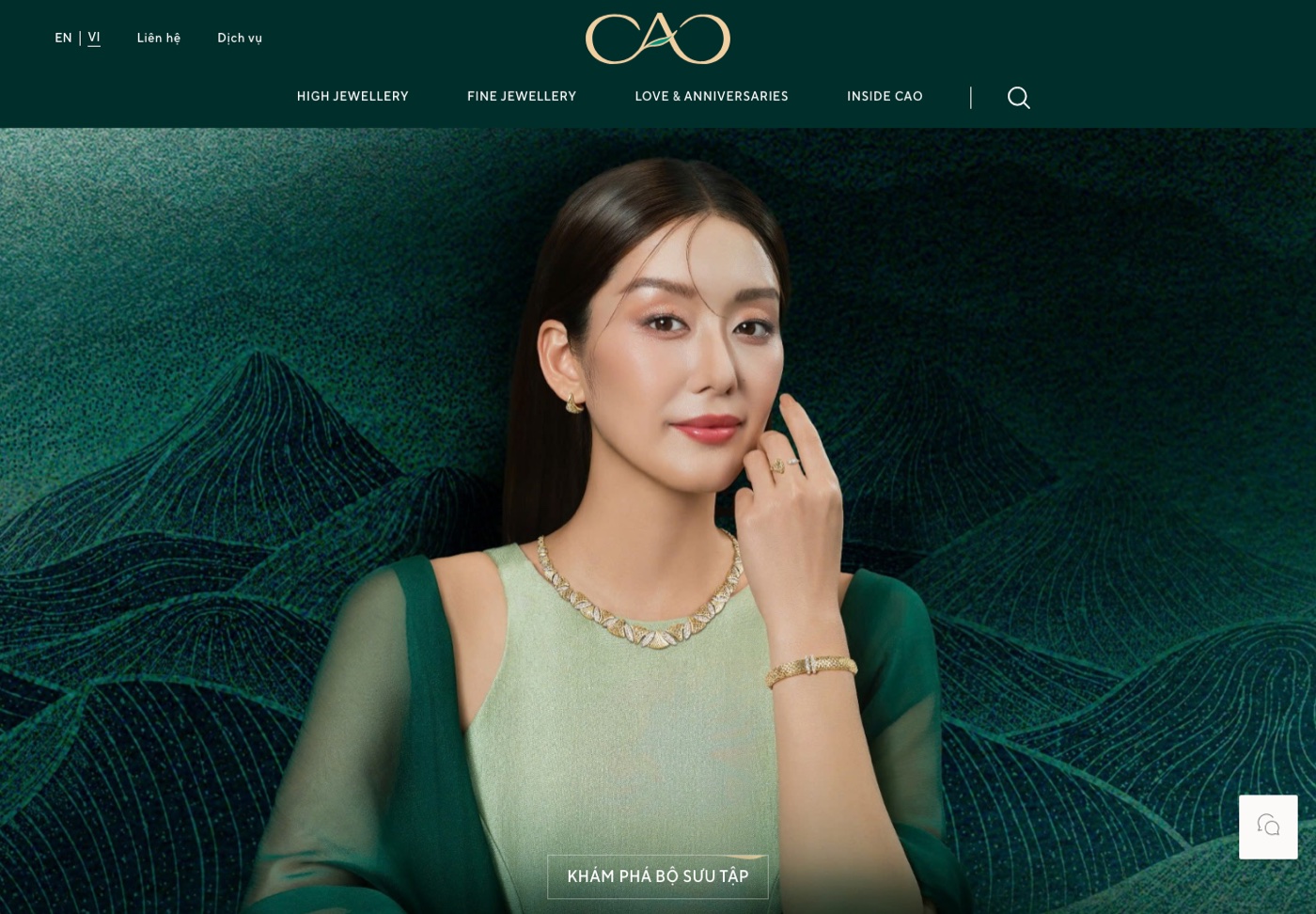 CAO Fine Jewellery website homepage